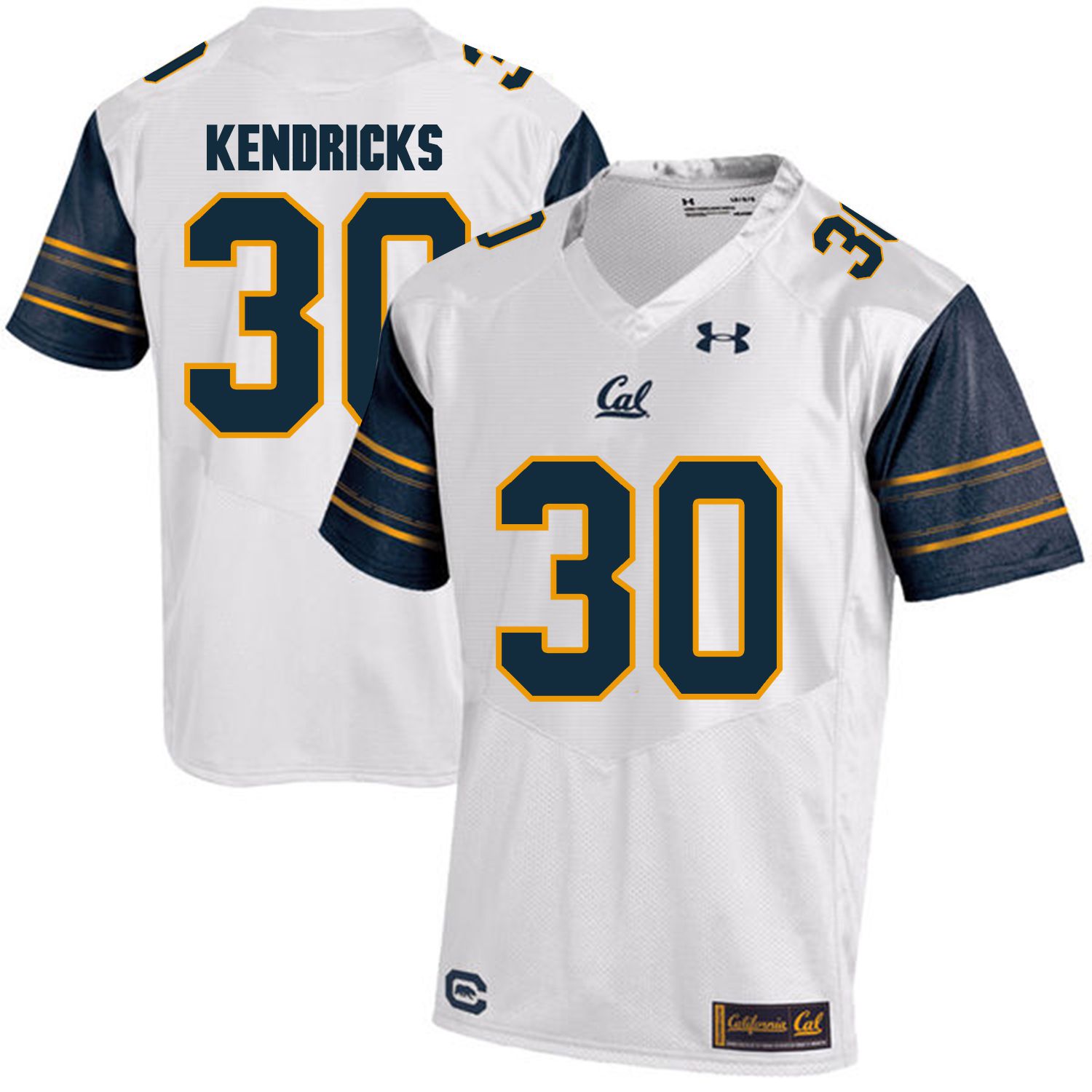Men California Golden Bears #30 Mychal Kendricks White Customized NCAA Jerseys